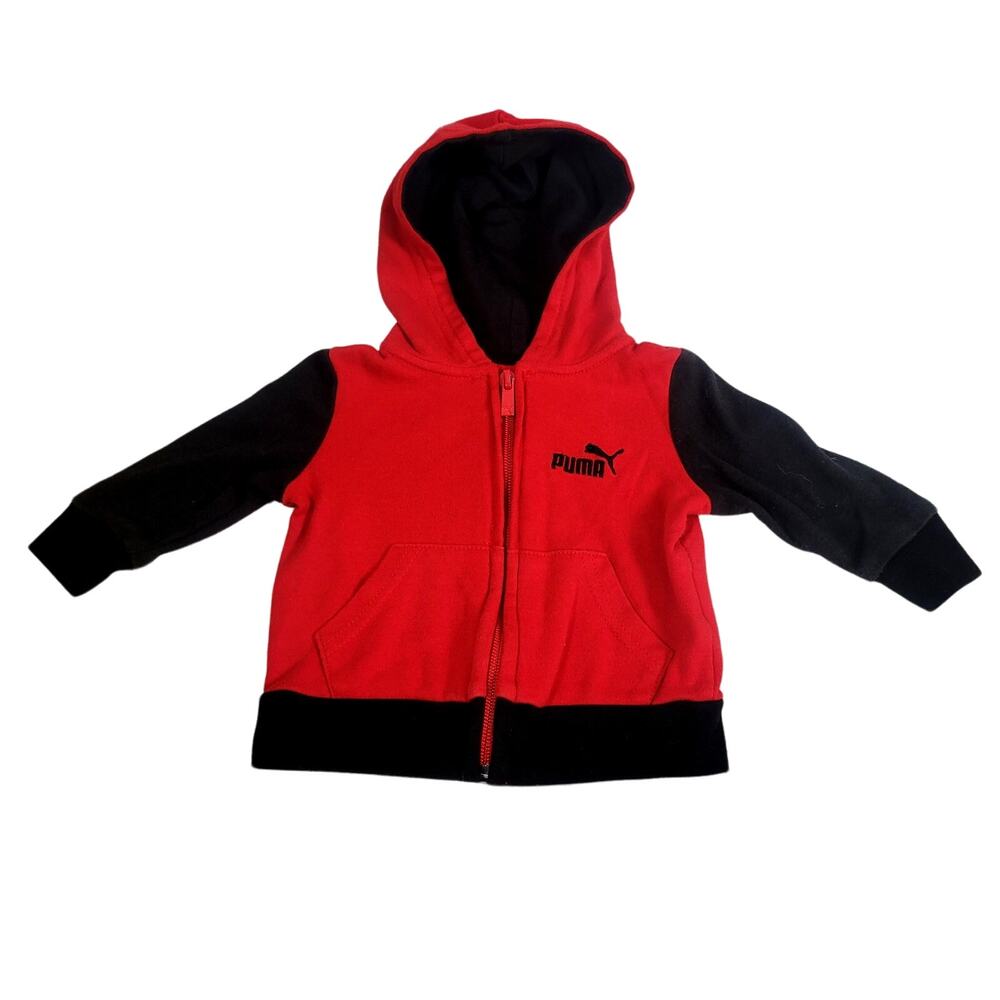 Puma Black and Red Hoodie jacket Size 0-3 Months
